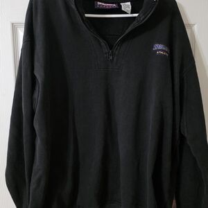 Vintage Spalding Black Half Zip-Up Men's Sweater